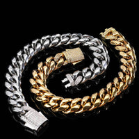 10mm 14K Gold or White Gold Plated Miami Cuban Link Bracelet - CRAZY DIAMOND DRIP