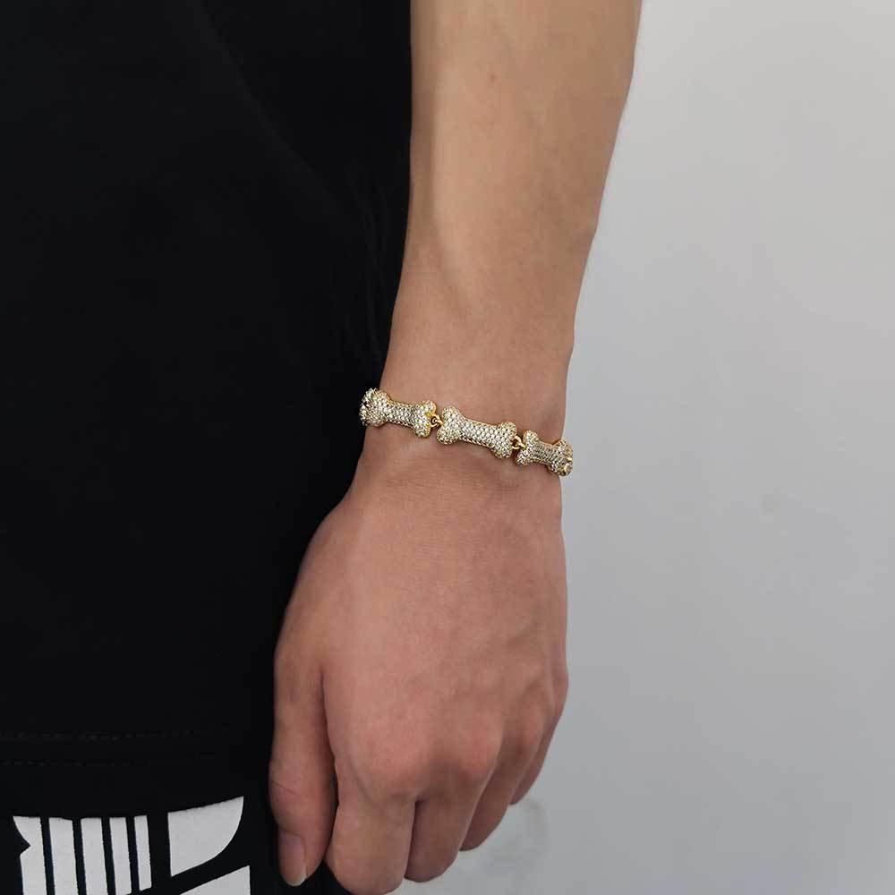 10mm Diamond Bone Link Bracelet