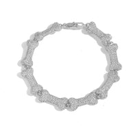 10mm Diamond Bone Link Bracelet - CRAZY DIAMOND DRIP