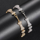 10mm Diamond Bone Link Bracelet - CRAZY DIAMOND DRIP