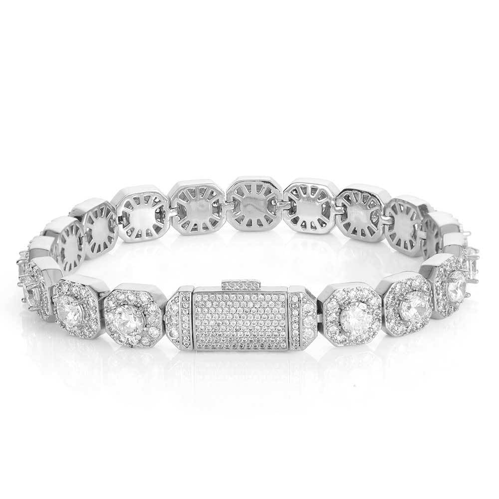 10mm Diamond Halo Link Bracelet