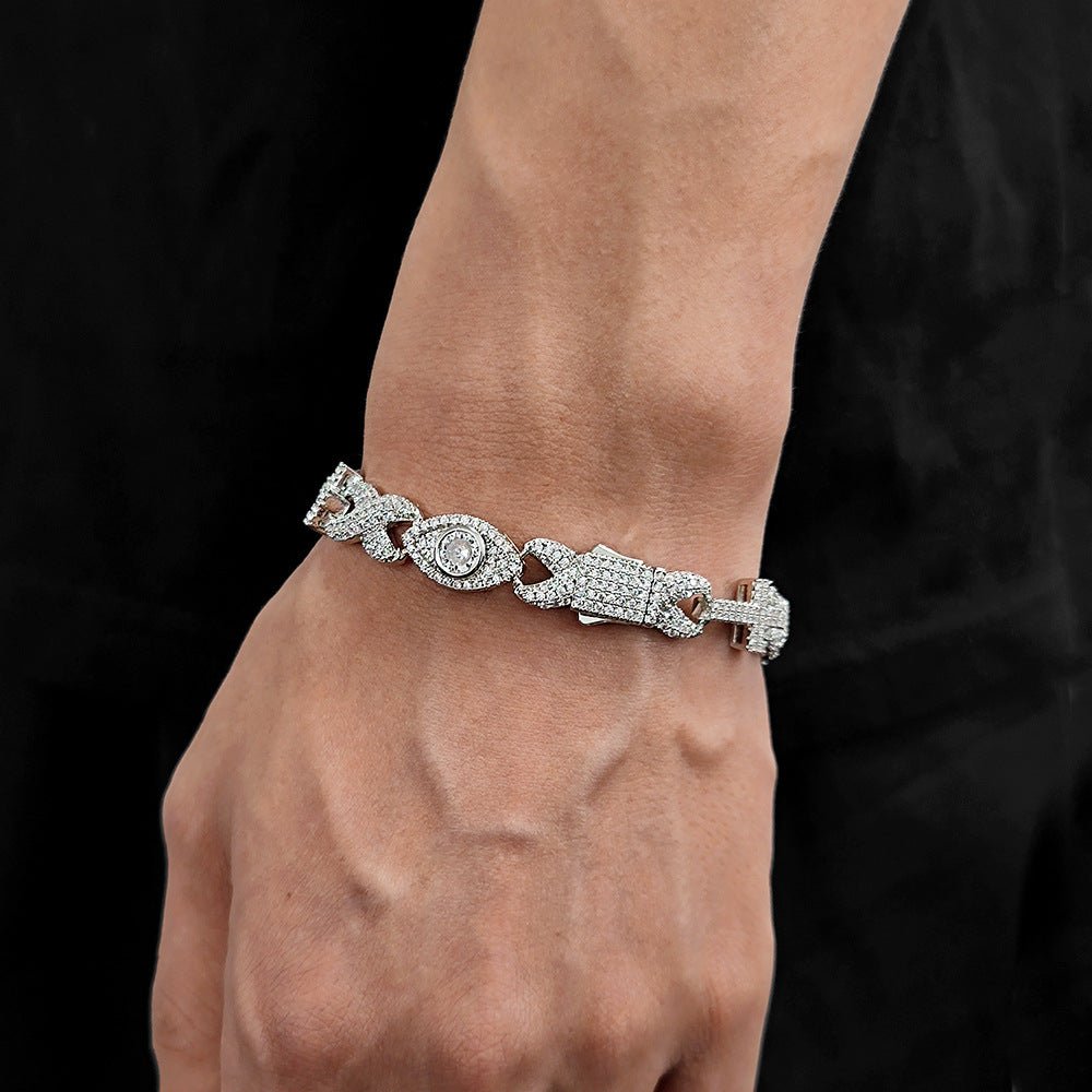 10mm Diamond Infinity Eye Cross Bracelet