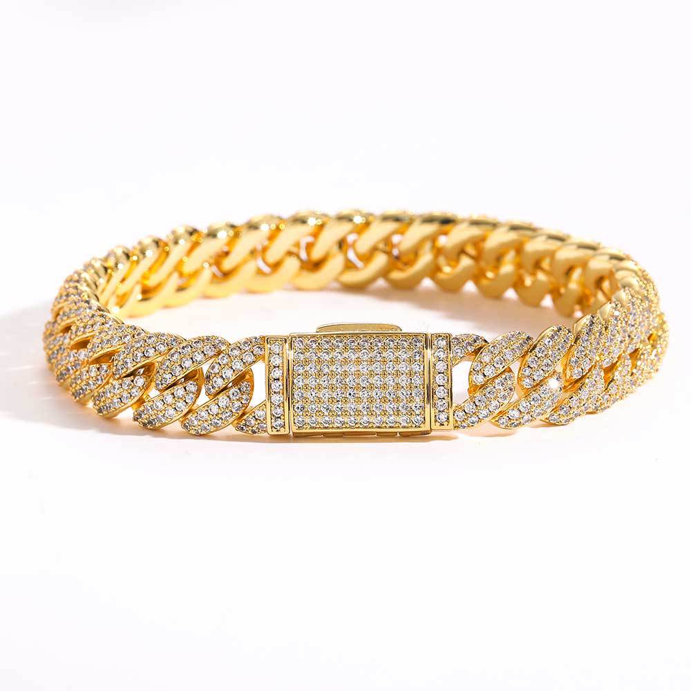 10mm Diamond Miami Cuban Link Bracelet - CRAZY DIAMOND DRIP