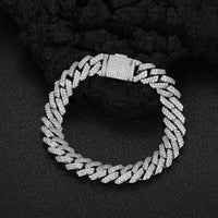 10mm S925 Sliver VVS Moissaite Miami Cuban Link Bracelet - CRAZY DIAMOND DRIP