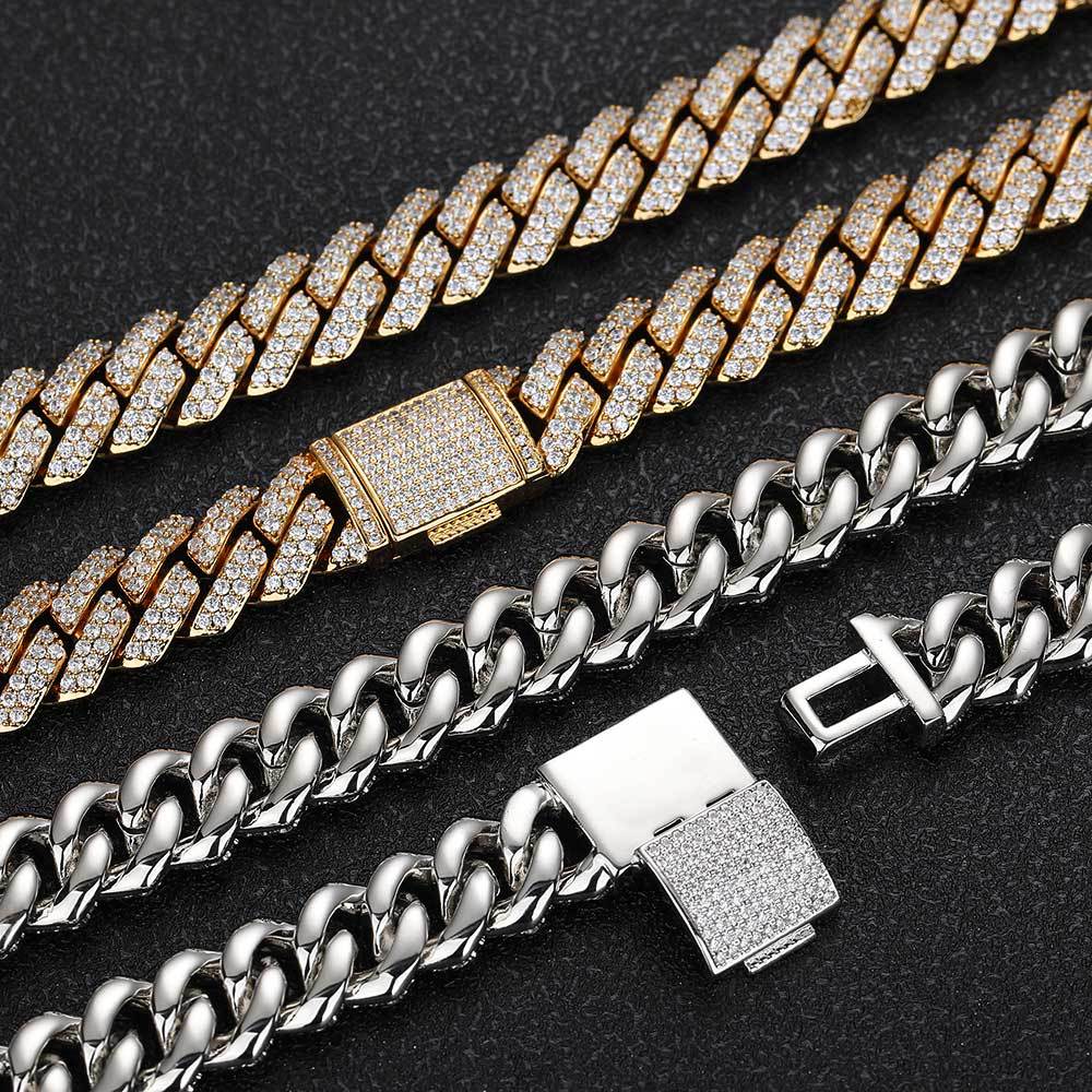 10mm S926 Sliver VVS Moissaite Miami Cuban Link Chain - CRAZY DIAMOND DRIP