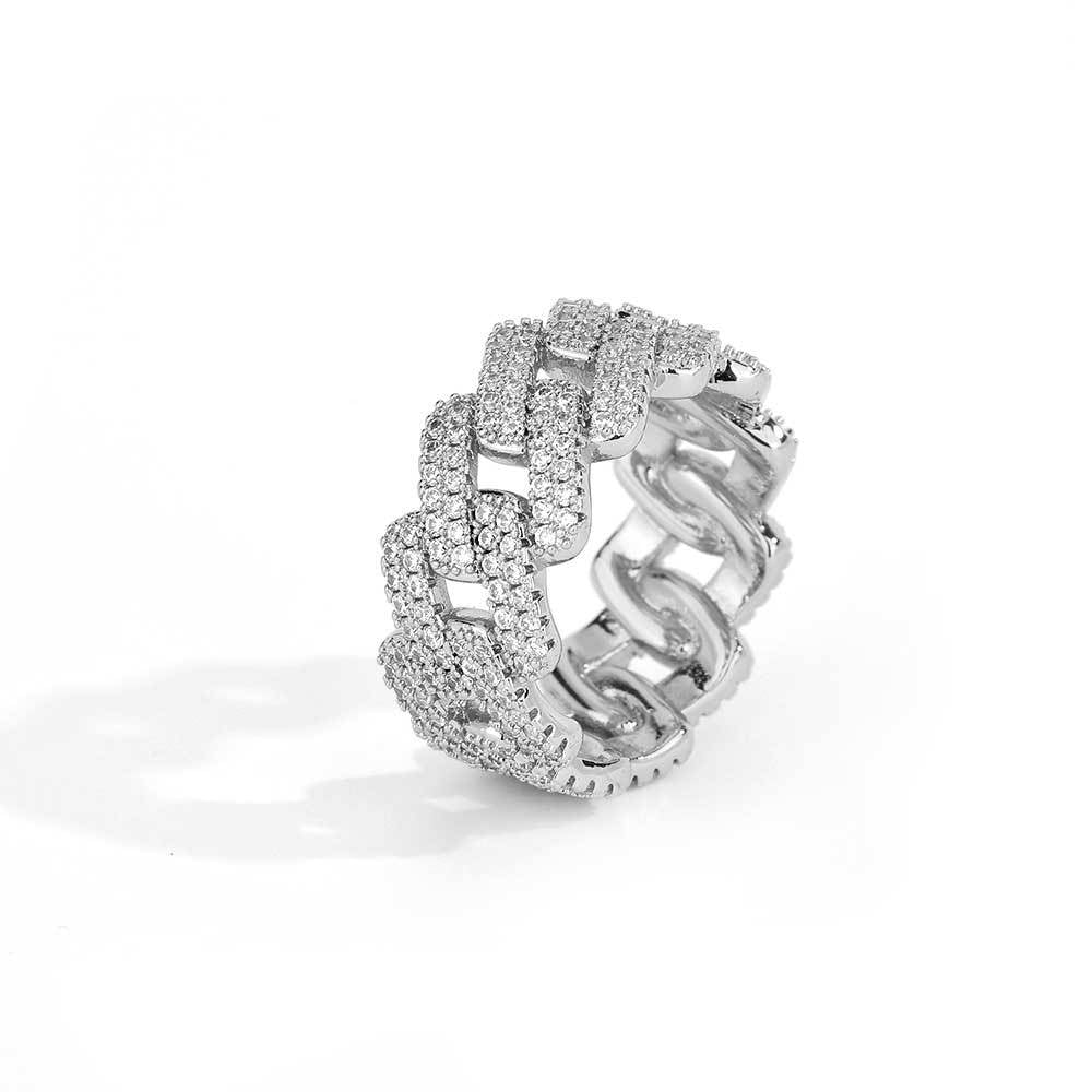 11mm Diamond Cuban Link Ring