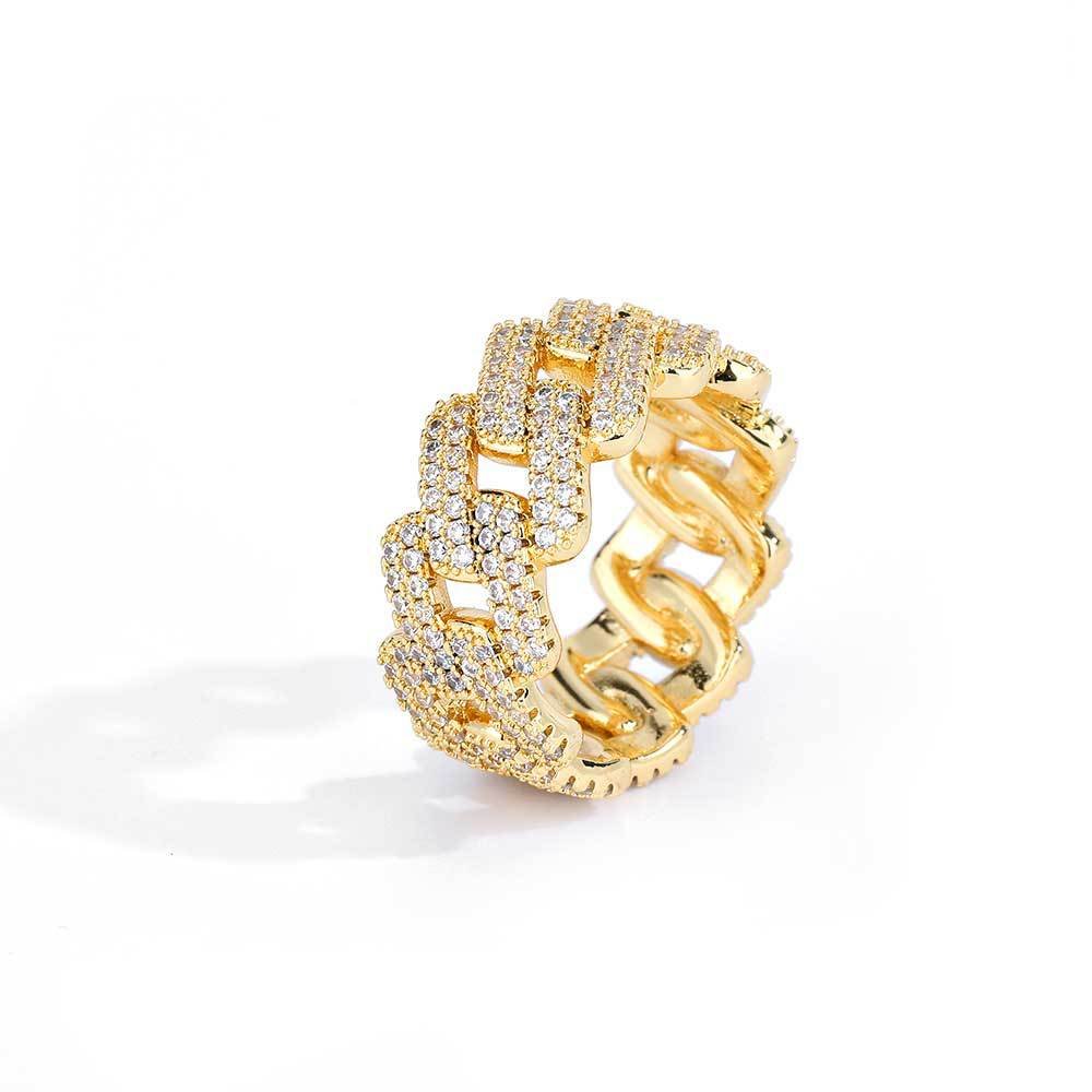 11mm Diamond Cuban Link Ring