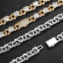 12mm Diamond Heart - Shaped Cuban Link Chain - CRAZY DIAMOND DRIP