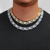 12mm Diamond Heart - Shaped Cuban Link Chain - CRAZY DIAMOND DRIP