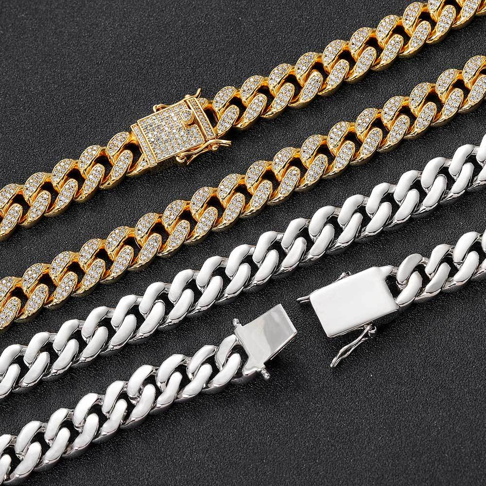 12mm Diamond Miami Cuban Link Chain - CRAZY DIAMOND DRIP