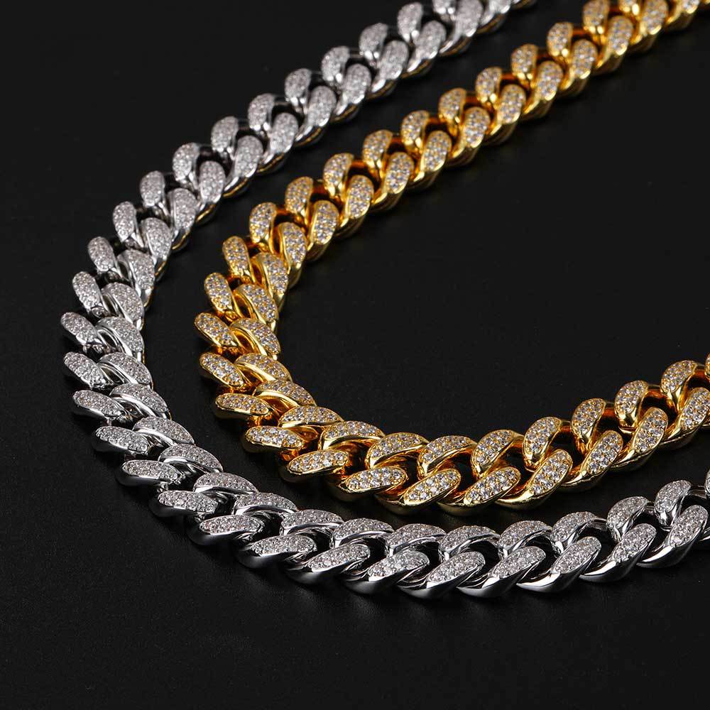 12mm Diamond Miami Cuban Link Chain - CRAZY DIAMOND DRIP