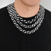 12mm Two - Tone Miami Cuban Link Chain - CRAZY DIAMOND DRIP