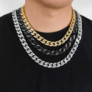 12mm Two - Tone Miami Cuban Link Chain - CRAZY DIAMOND DRIP