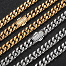 14k Gold & White Gold Plated 12mm Miami Cuban Link Chain - CRAZY DIAMOND DRIP