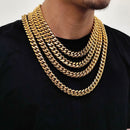 14k Gold & White Gold Plated 12mm Miami Cuban Link Chain - CRAZY DIAMOND DRIP