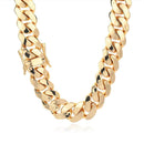 14k Gold & White Gold Plated 22mm Cuban Link Chain - CRAZY DIAMOND DRIP