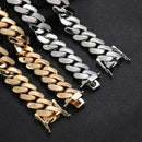 14k Gold & White Gold Plated 22mm Cuban Link Chain - CRAZY DIAMOND DRIP