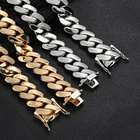 14k Gold & White Gold Plated 22mm Cuban Link Chain - CRAZY DIAMOND DRIP