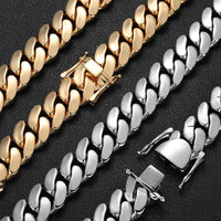 14k Gold & White Gold Plated 22mm Cuban Link Chain - CRAZY DIAMOND DRIP