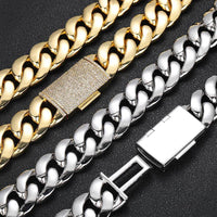 14k Gold & White Gold Plated Cuban Link Chain - All Sizes - CRAZY DIAMOND DRIP