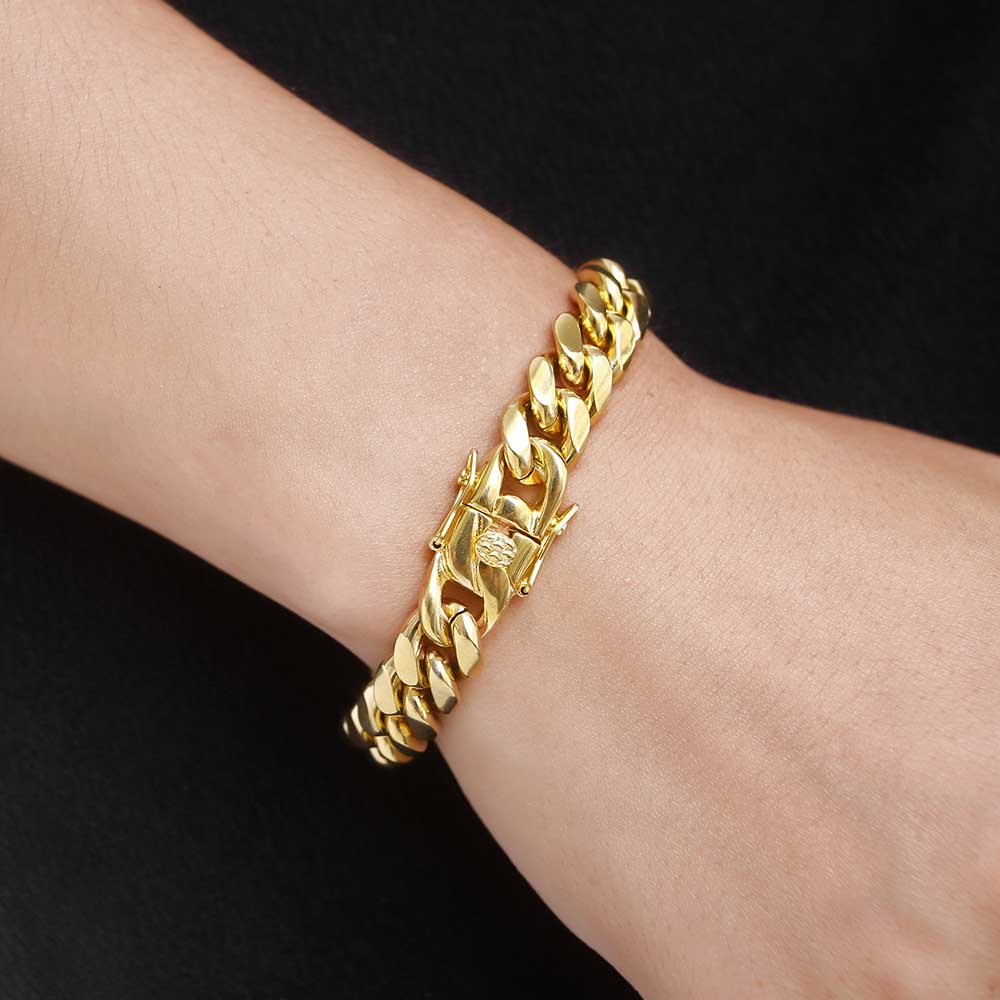 14k Gold & White Gold Miami Cuban Link Bracelet-All Sizes