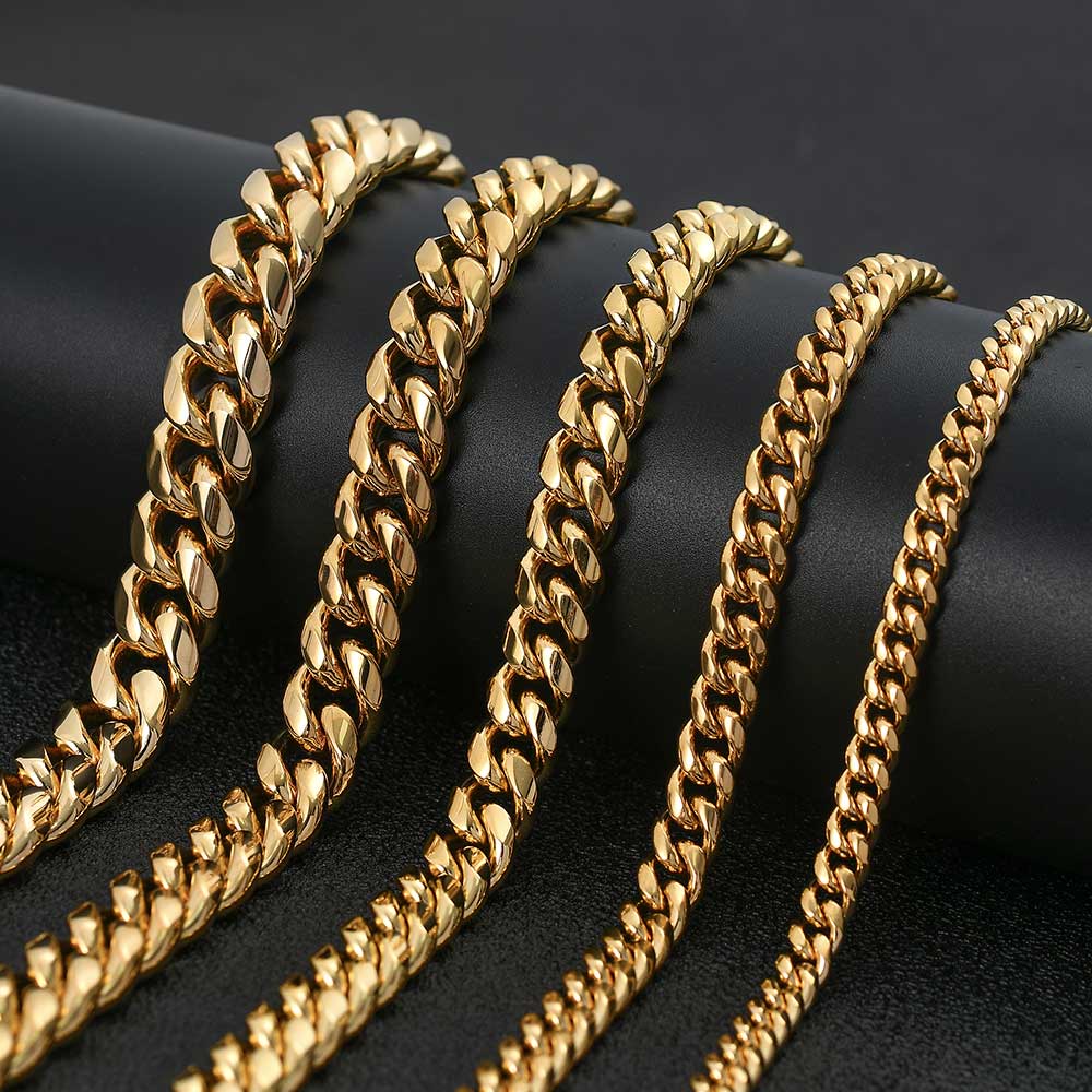 14k Gold & White Gold Plated Miami Cuban Link Bracelet - All Sizes - CRAZY DIAMOND DRIP