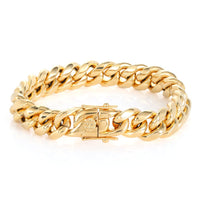 14k Gold & White Gold Plated Miami Cuban Link Bracelet - All Sizes - CRAZY DIAMOND DRIP