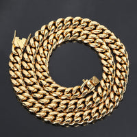 14K Gold & White Gold Plated Miami Cuban Link Chain - All Sizes - CRAZY DIAMOND DRIP