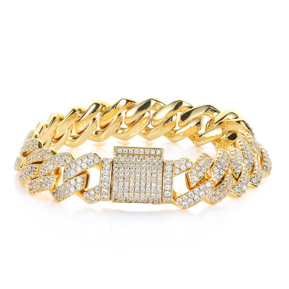 14mm Diamond Miami Cuban Link Bracelet