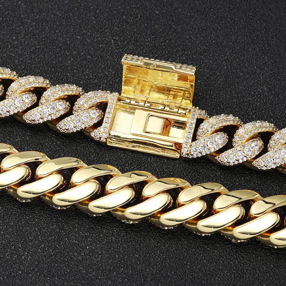 15/18mm Diamond Miami Cuban Link Chain - CRAZY DIAMOND DRIP