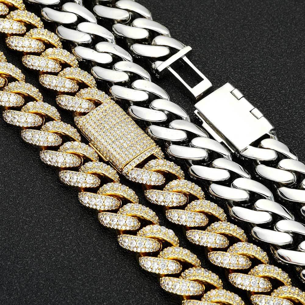 15/18mm Diamond Miami Cuban Link Chain - CRAZY DIAMOND DRIP