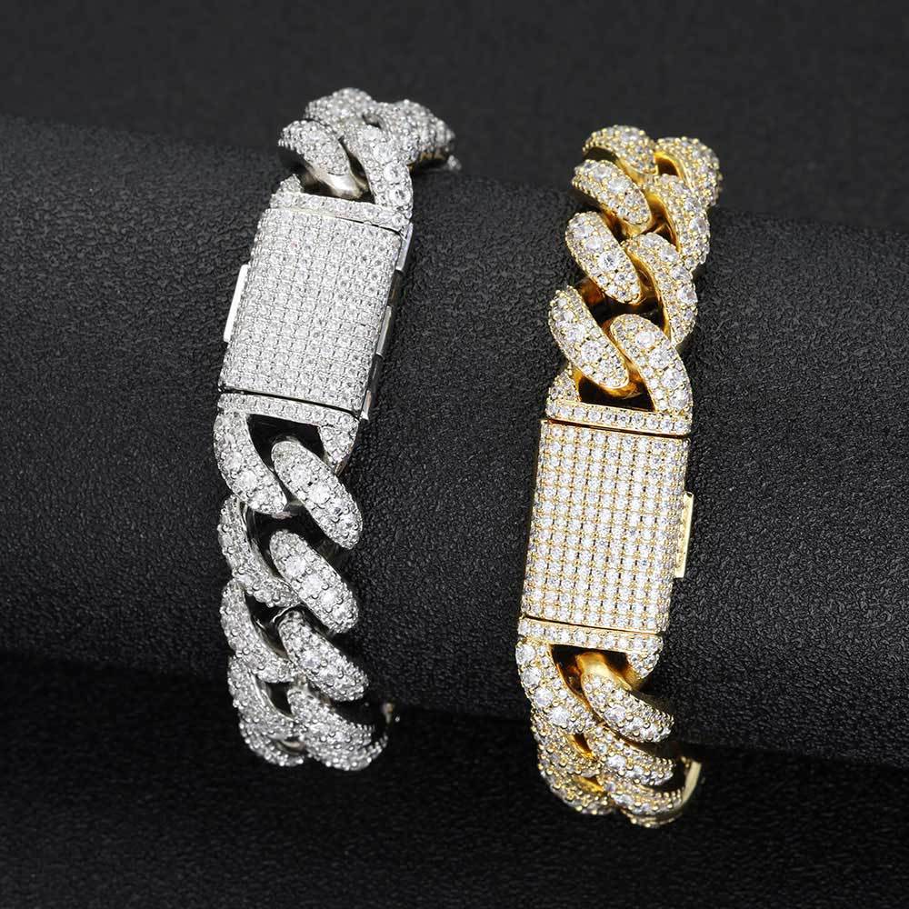 15mm Diamond Miami Cuban Link Bracelet - CRAZY DIAMOND DRIP