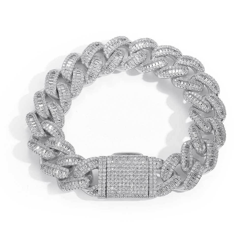 15mm Prong Diamond Miami Cuban Link Bracelet