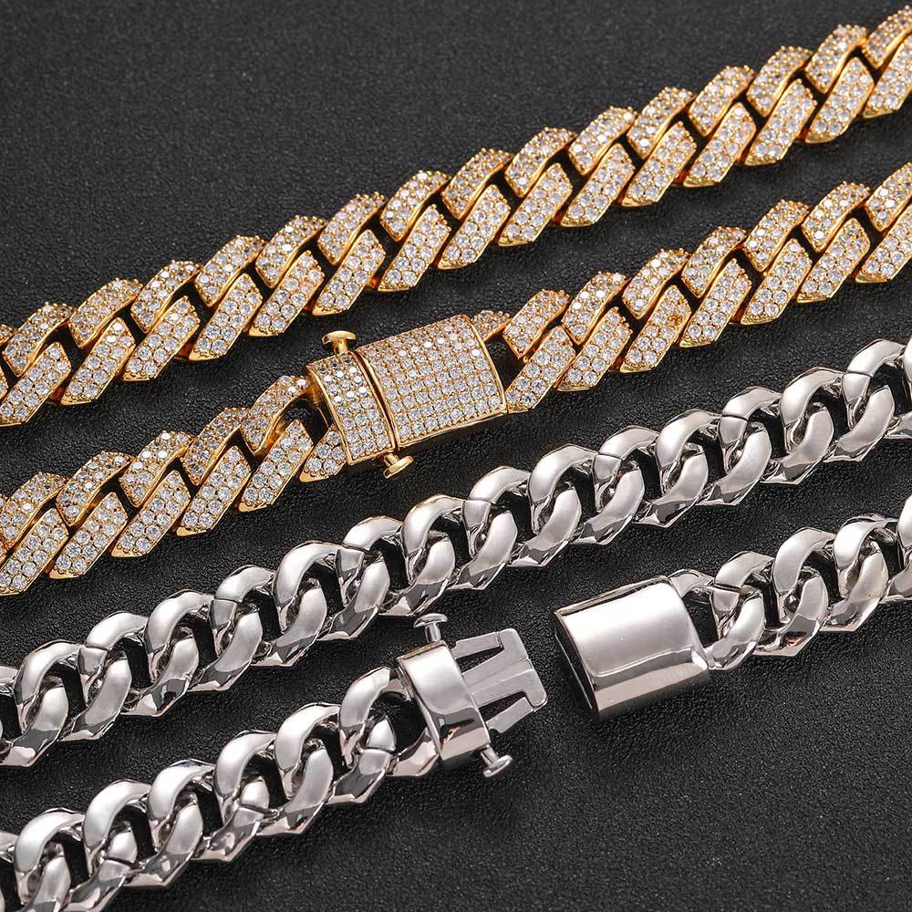 15mm Diamond Miami Cuban Link Chain - CRAZY DIAMOND DRIP