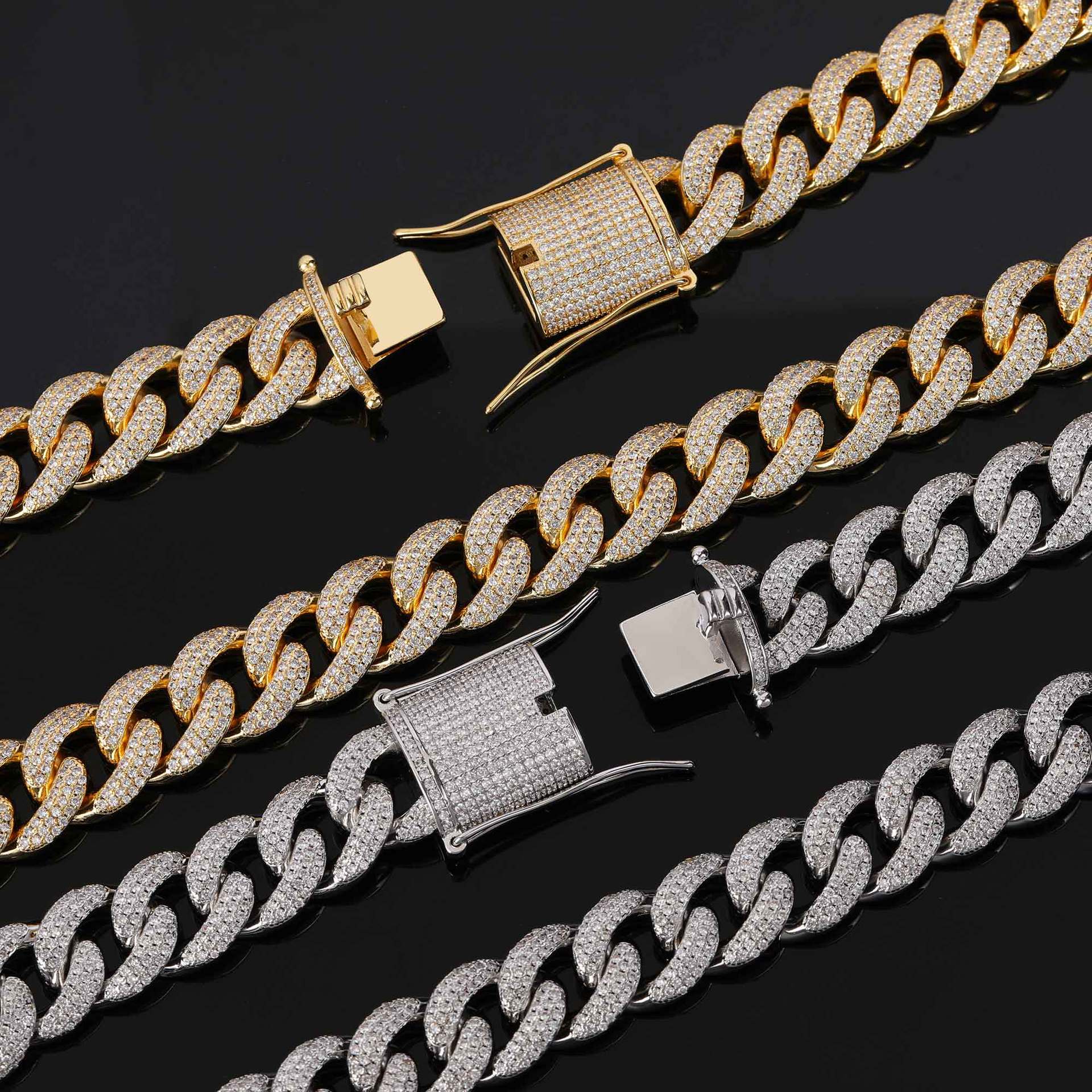 15mm Diamond Miami Cuban Link Chain - CRAZY DIAMOND DRIP