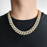 15mm Diamond Miami Cuban Link Chain - CRAZY DIAMOND DRIP