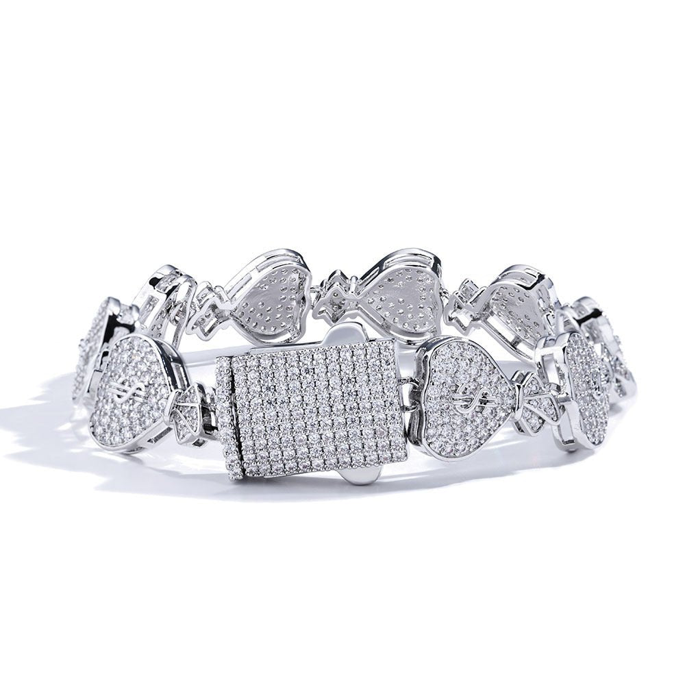 15mm Diamond Money Bag Bracelet