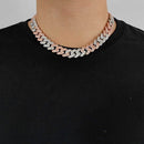 15mm Diamond Two - Tone Miami Cuban Link Chain - CRAZY DIAMOND DRIP