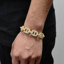 16mm Diamond Coffee Bean Cuban Link Bracelet - CRAZY DIAMOND DRIP