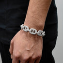 16mm Diamond Coffee Bean Cuban Link Bracelet - CRAZY DIAMOND DRIP