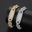 16mm Diamond Coffee Bean Cuban Link Bracelet - CRAZY DIAMOND DRIP