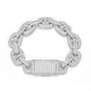 16mm Diamond Coffee Bean Cuban Link Bracelet - CRAZY DIAMOND DRIP