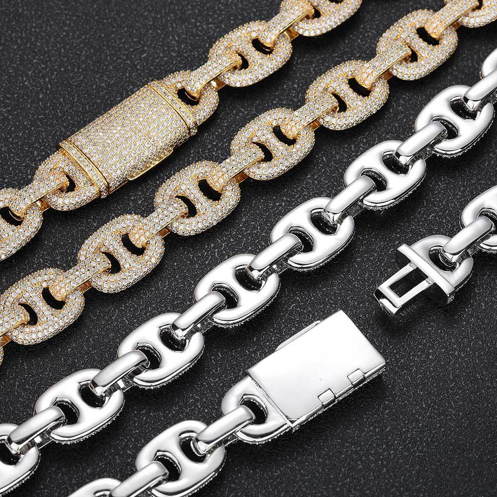 16mm Diamond Coffee Bean Cuban Link Chain - CRAZY DIAMOND DRIP