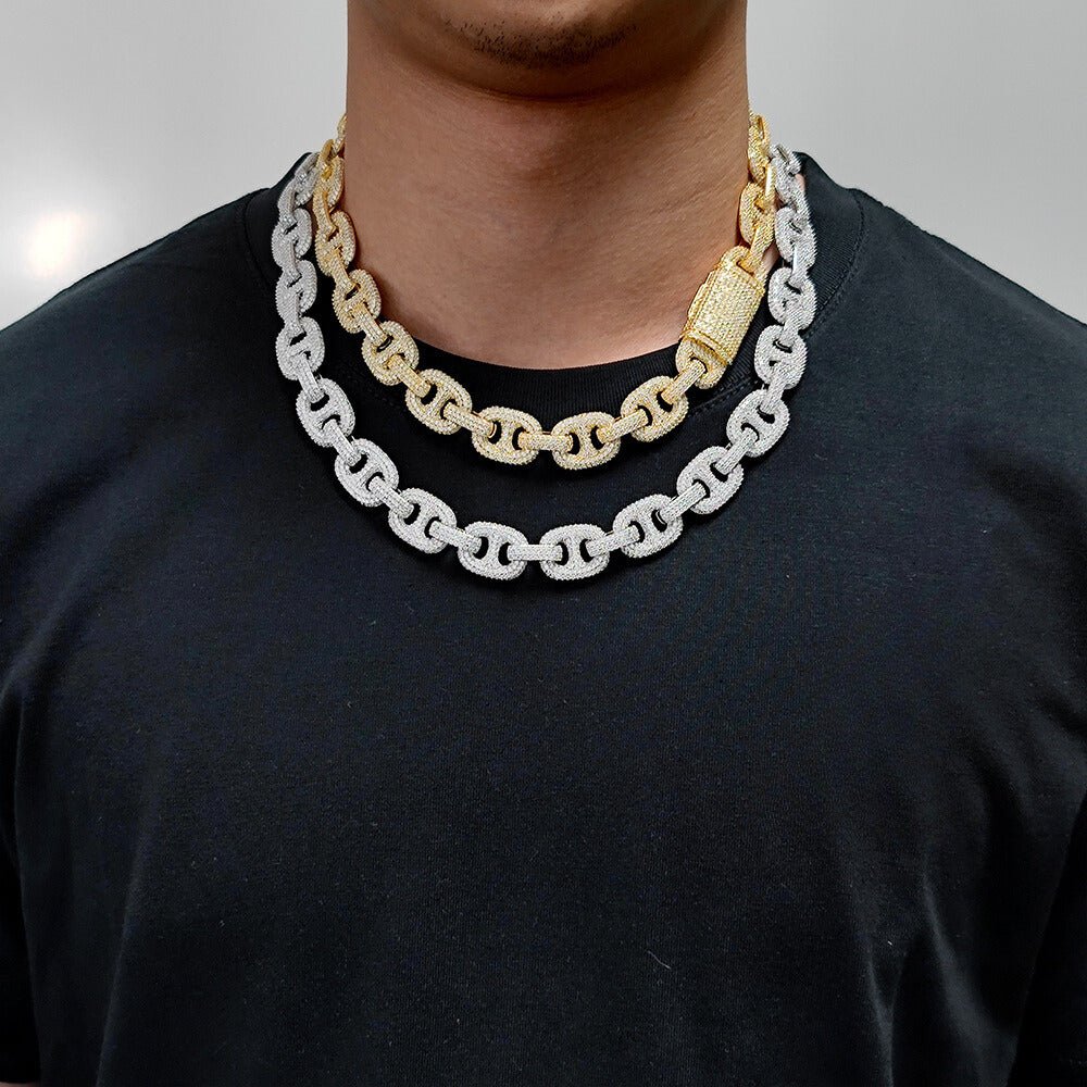 16mm Diamond Coffee Bean Cuban Link Chain