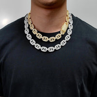 16mm Diamond Coffee Bean Cuban Link Chain - CRAZY DIAMOND DRIP