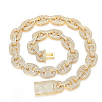 16mm Diamond Coffee Bean Cuban Link Chain - CRAZY DIAMOND DRIP