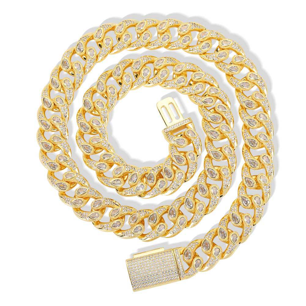 16mm Diamond Infinity Eye Cuban Link Chain - CRAZY DIAMOND DRIP