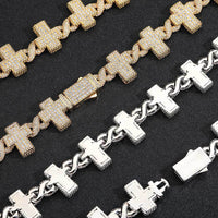 17mm Diamond Cross Chain - CRAZY DIAMOND DRIP