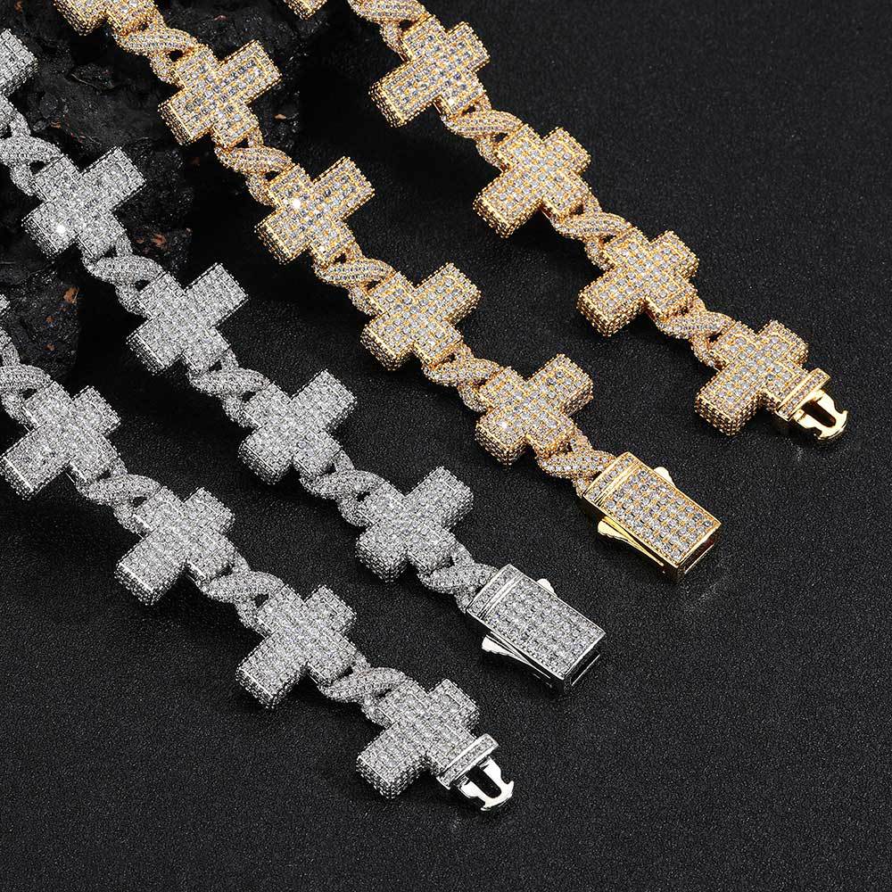 17mm Diamond Cross Chain - CRAZY DIAMOND DRIP