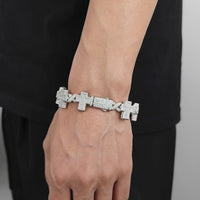 17mm Diamond Infinity Cross Bracelet - CRAZY DIAMOND DRIP